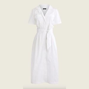 J Crew White short sleeve shirt dress